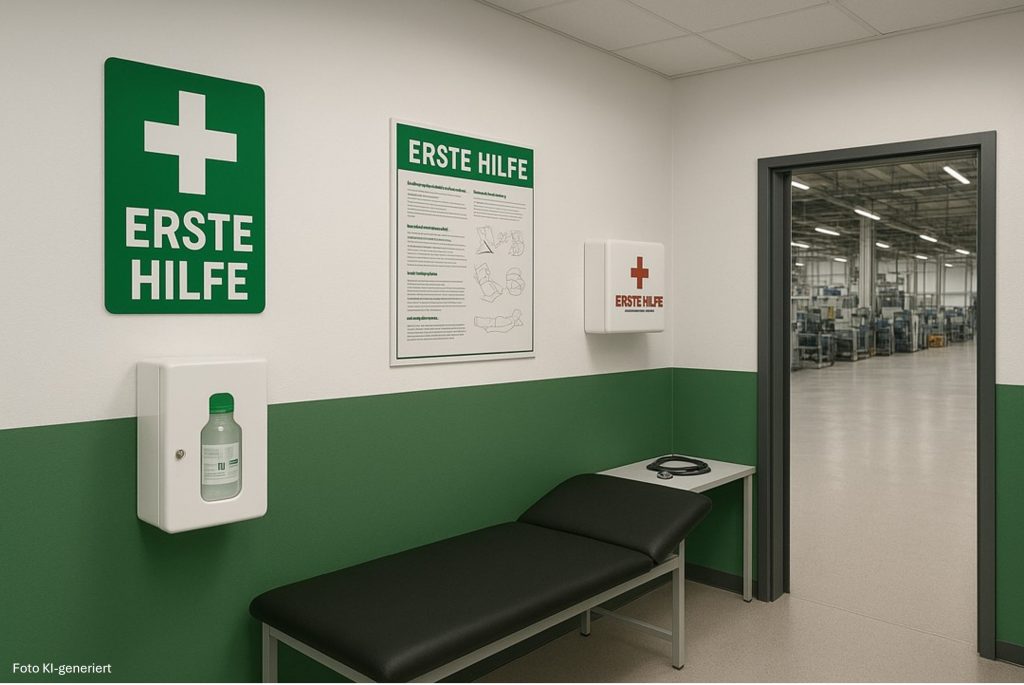 Erste Hilfe Raum in Produktionsimmobilie